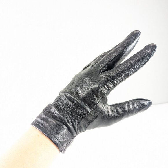 PLOVER buttery soft black leather ladies gloves Size L - Picture 9 of 12